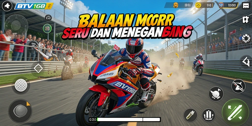 Screenshot gameplay BTV168 dengan balapan motor yang seru.
