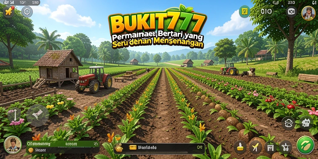 Tampilan menarik dari gameplay BUKIT777 yang menggambarkan aktivitas bertani.