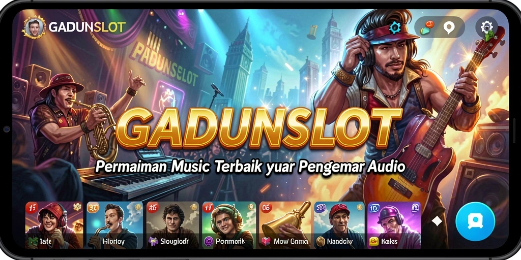 Screenshot gameplay GADUNSLOT menampilkan aksi seru bermain musik.