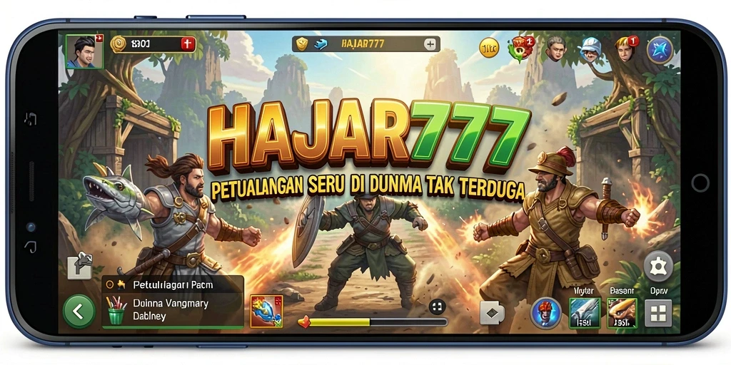 Screenshot menunjukkan gameplay seru dari HAJAR777 saat menjelajahi dunia petualangan.