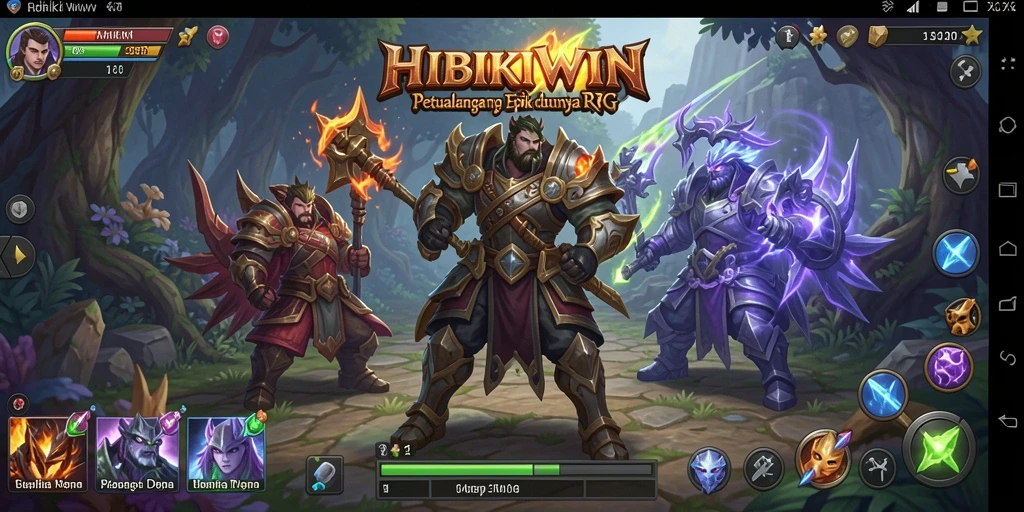 Screenshot menampilkan pertempuran epik dalam HIBIKIWIN.