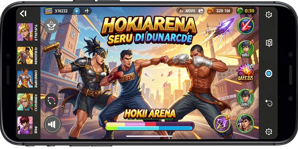 Gameplay seru dan mendebarkan dalam HOKIARENA dengan pertarungan multiplayer.