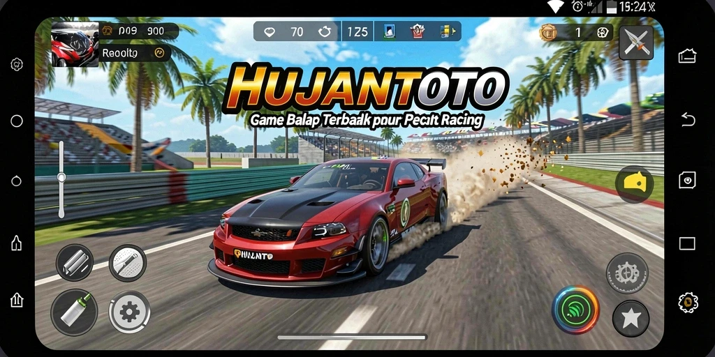 Tampilan gameplay seru dalam balapan cepat di HUJANTOTO.