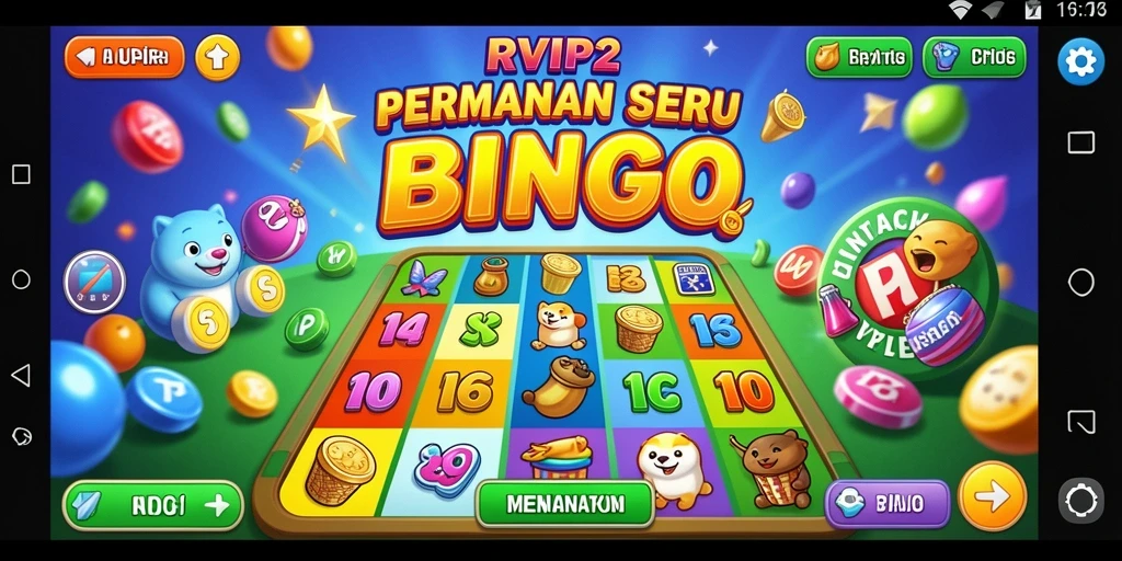 Tampilan interaktif gameplay Bingo di RVIP2.