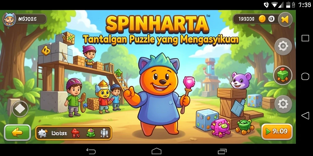 Screenshot gameplay SPINHARTA yang menampilkan tantangan menarik.