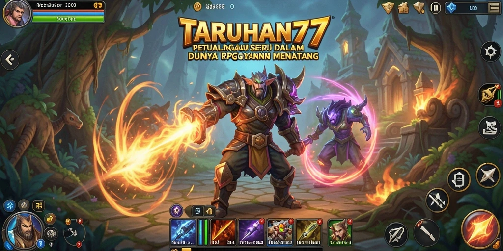 Tampilan menakjubkan dari gameplay RPG dalam TARUHAN77.