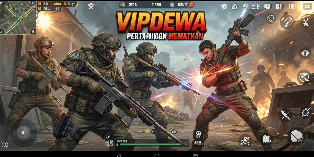 Gameplay seru dan mendebarkan di VIPDEWA saat bertarung untuk bertahan hidup.